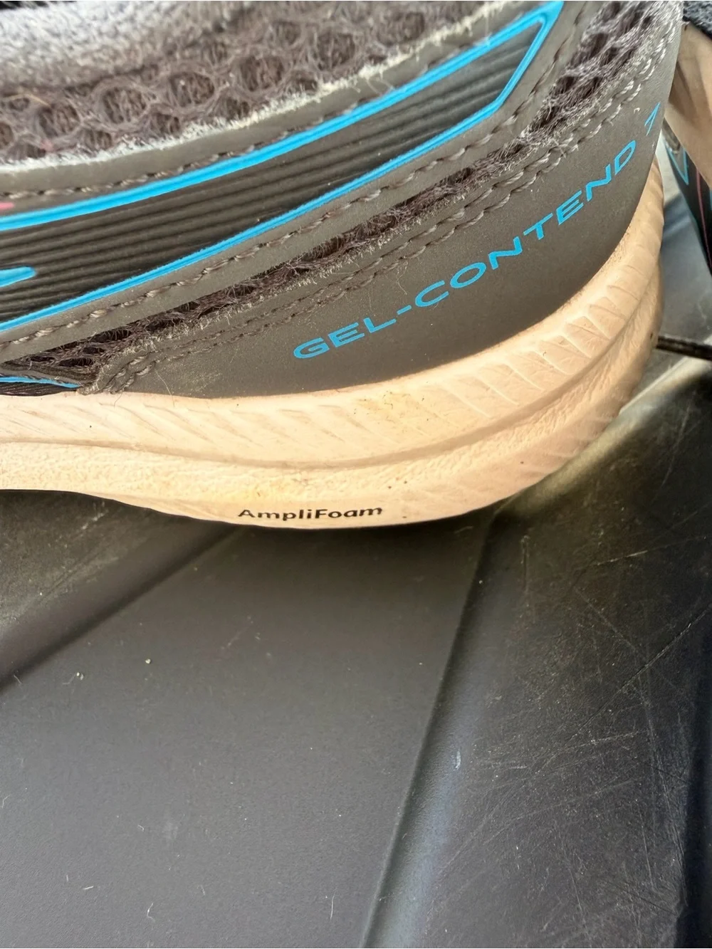 ASICS Black Athletic Shoes with Blue and Purple Accents